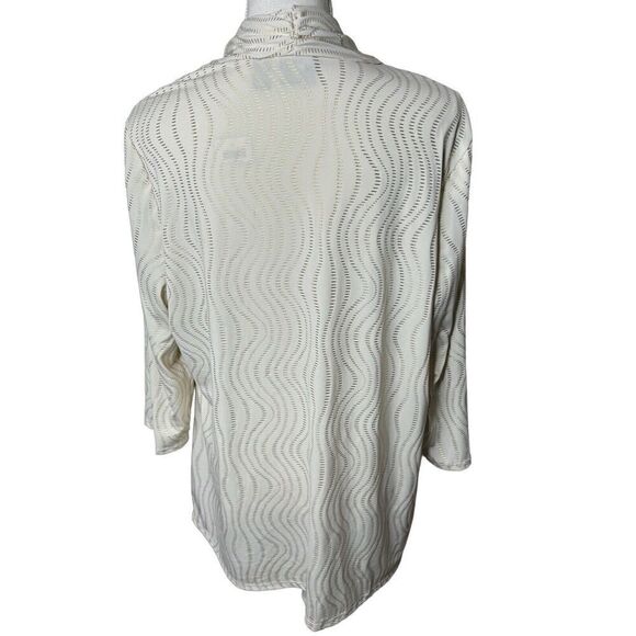 Chico's Travelers Collection Golden Waves Gold Cream Embellished Jacket Sz 3 NWT - Picture 5 of 8